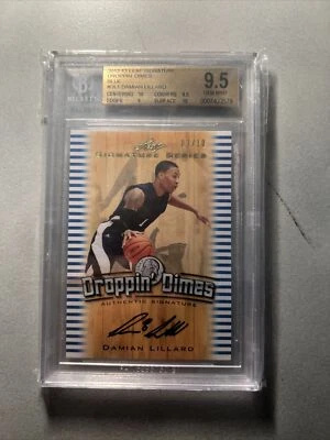 DAMIAN LILLARD LEAF 2012-13 DROPPIN DIMES BLUE AUTO BGS 9.5 02/10 - Image 1 of 2