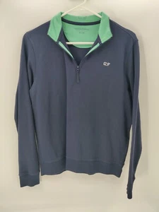 Vineyard Vines Boys Blue Long Sleeve 1/4 Zip Pullover Jacket Size XL 18 - Picture 1 of 12