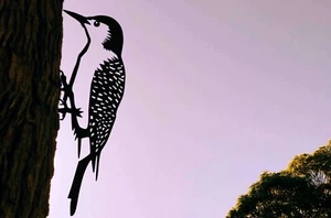 Steel Woodpecker Silhouette Metalbird Tree Art - Made in the USA - Picture 1 of 1