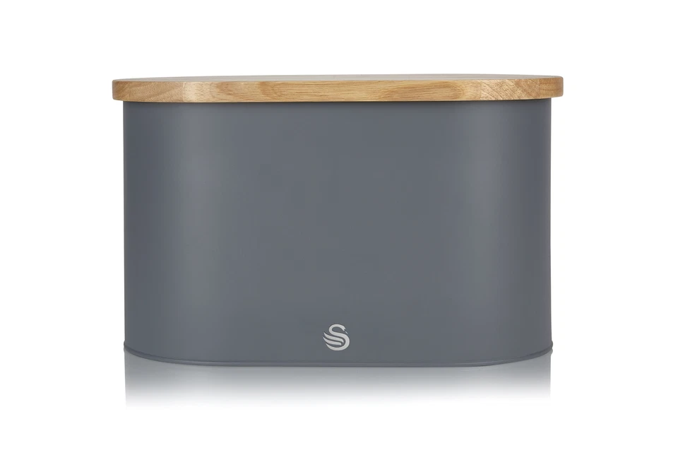 Лебедь Nordic хлебница с разделочной доской - бамбуковая крышка - углеродистая сталь - новый - Изображение 1 из 4