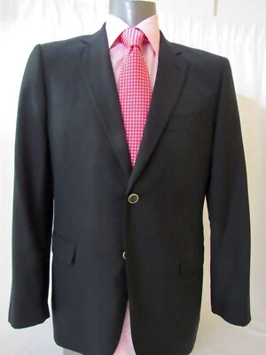 Мужской блейзер Zanetti Lavorazione Sartoriale Super 110 итальянский шерстяной черный 40R - Изображение 1 из 4