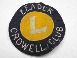 1940s LEADER CROWELL CLUB Indianapolis Indiana Felt Patch BSA Vintage - Bild 1 von 5