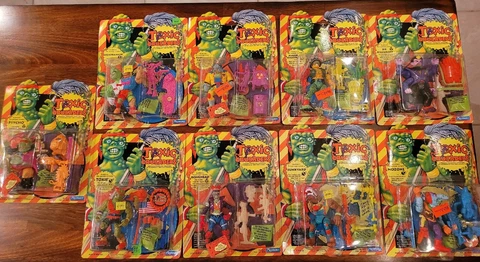 1990 Toxic Crusaders 9 Figure Lot Boneheaded Major Disaster Dr Kill em off READ Cover