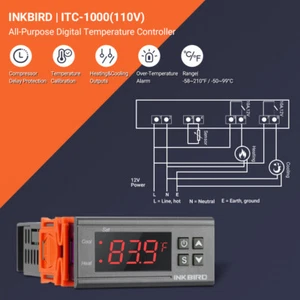 Regolatore di temperatura termica digitale Inkbird ITC-1000 Homebrew Hatch Pet C/F 110V - Foto 1 di 18