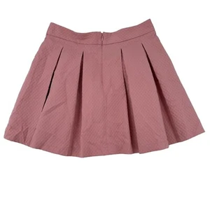 Elle  Mini Skirt Pink Color Lined Zip Up Pleaded Casual Cocktail Y2K Women Sz 10 - Picture 1 of 10