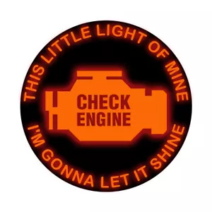 This Little Light of Mine I'm gonna let is Shine Check Engine Vinyl Decal 6 inch - Bild 1 von 1