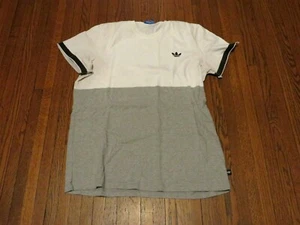 T-shirt maglia uomo Adidas Originals Stripeback bianco grigio manica 3/4 taglia XL - Foto 1 di 5