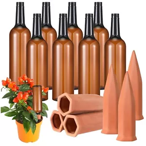16 Pcs 8 Set Plant Watering Devices, Terracotta Watering Spikes with 25 oz Pl... - Picture 1 of 8