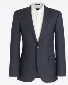 J.Crew Mens $498 Slim Thompson Suit Jacket Worsted Wool Navy Size 44L G1730 - Picture 1 of 12