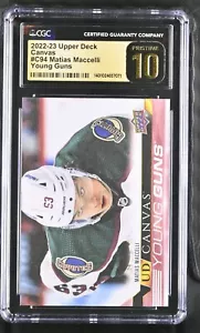2022-23 Upper Deck C94 Matias Maccelli Young Guns Canvas CGC Graded 10 PRISTINE - Picture 1 of 2
