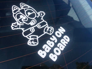 bluey bingo BABY ON BOARD car sticker window vinyl cute monitor kids boy girl - Picture 1 of 6
