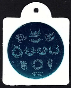 Merry Christmas Nail Art Decorating Stamping Image Plate R003 with Holder - Picture 1 of 4