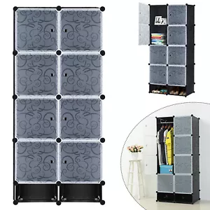 8 Würfel Regalsystem Kleiderschrank Steckregal Schwarz Garderobe Aufbewahrung DE - Bild 1 von 12