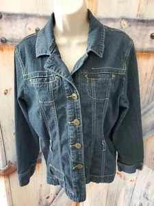 Giacca denim blu elasticizzato Riders collezione rame bottoni donna taglia L - Foto 1 di 7