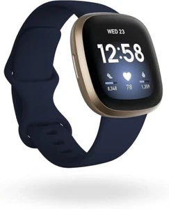 Smartwatch Fitbit Versa3 Salute e Fitness con GPS Mezzanotte/Oro Morbido - Foto 1 di 1