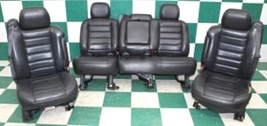 *WEAR* 05' H2 Black Leather Heated Memory Front Bucket Seats Backseat Seat Set - Picture 1 of 23
