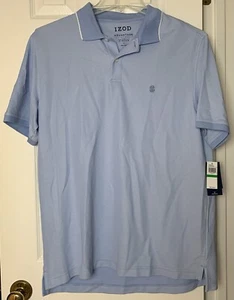 Men's Izod Advantage Performance Stretch Polo Blue Shirt Size Large New NWT - Picture 1 of 10