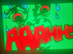 35mm Vintage 70s Slide Pluto Electronics Retro Pop Art Comic Monster Psychedelic - Picture 1 of 2