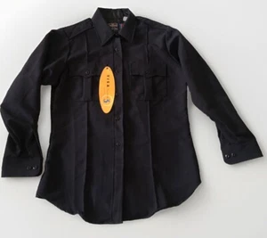 NEW Command Shirt Flying Cross Size 38 Long Sleeve Blue Black Poly Gab VISA - Picture 1 of 4