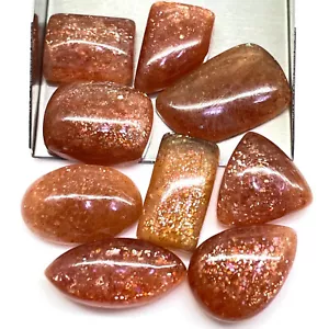 9 piezas piedras preciosas de cabujón sueltas brillantes naranja natural sin tratar 118,5 quilates - Imagen 1 de 10
