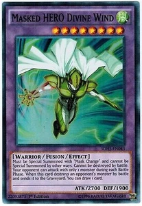 Masked HERO Divine Wind - SDHS-EN043 - SUPER HOLO 1st Edition x 1 MINT YU-GI-OH! - Picture 1 of 1