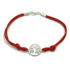 Sterling Silver Bracelet Stamped Solid 925 Tree Of Life With Red String Empress