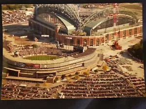 Unframed 4 x 6 Miller Park Construction Photo with Milwaukee County Stadium Also - Picture 1 of 5