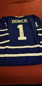 Toronto Maple Leafs Autographed Johnny Bower #1 Blue Hockey Jersey - Picture 1 of 6