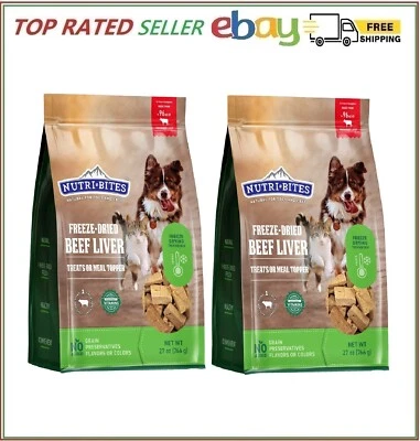 2 PACK - Canature Nutribites Freeze Dried Beef Liver Dog & Cat Pet Treat 27 oz - Image 1 of 2