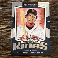 Manny Ramirez Card 2005 Donruss Diamond Kings Career Stat Line /390 Parallel #3