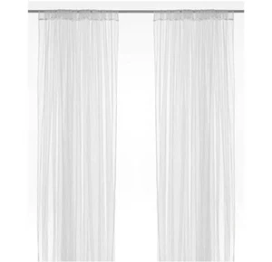 Par de cortinas de red transparente cortinas largas blancas 280 cm x 250 cm Ikea LILL totalmente nuevas - Imagen 1 de 7