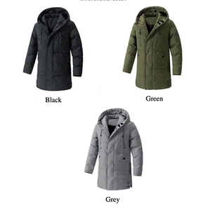 Men's and women's winter mid-length warm padded jacket, hooded padded jacket - Picture 1 of 9