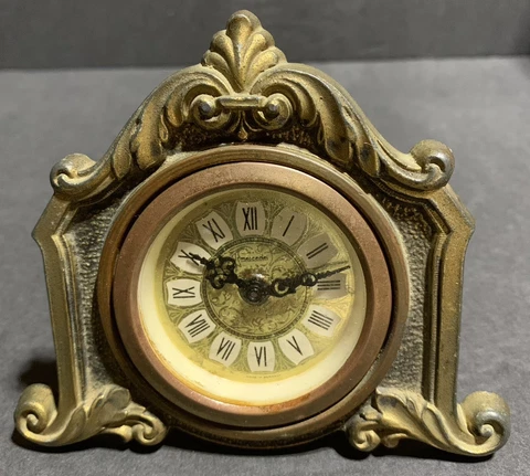 Antique Mercedes Mantel Standing Clock. This clock is preowned, parts only Cover