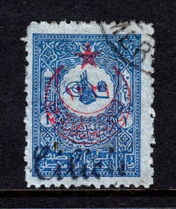 CILICIA — SCOTT 66 — 1919 OVPT. TY. III ON 1pi BLUE TURKEY #B19 — USED — SCV $30 - Picture 1 of 2