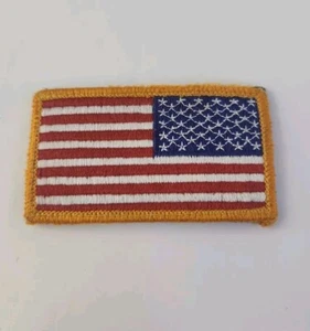 FLAG PATCH: UNITED STATES OF AMERICA - HOOK CLOSURE GOLD EDGE!.... - Picture 1 of 4