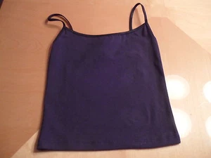 BELLA SPAGHETTI T STRAP DARK NAVY TOP BLOUSE COTTON SPANDEX GIRLS 8/10 NWT - Picture 1 of 4
