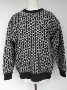 Vintage 1980s Retro Men Pro Dotto Club L'Uomo Pure New Wool Jumper XL Grey Beige - Picture 1 of 7