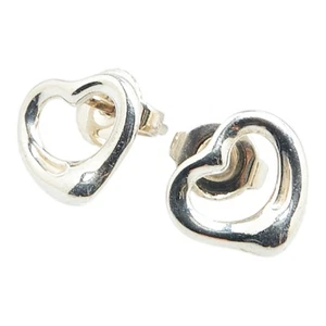 Auténticos aretes Tiffany & Co corazón abierto plata 925 perforados con bolsa - Imagen 1 de 6