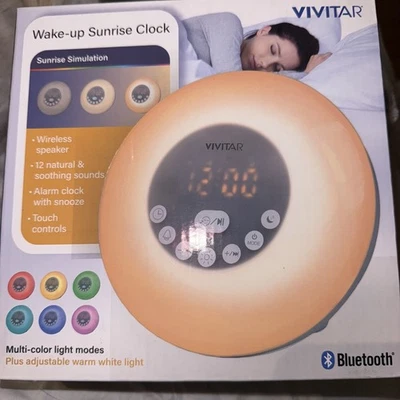 Vivitar Wake-Up Sunrise & Bedtime Clock #1500623 MultiColor Light Modes BrandNew - Image 1 of 4