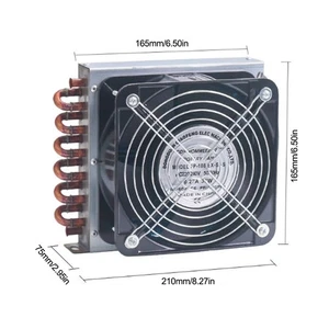 Aluminum-Cu Fin-Tube Heat Exchanger 210*75*165+150FAN Condenser Air/Water-cooled - Picture 1 of 1