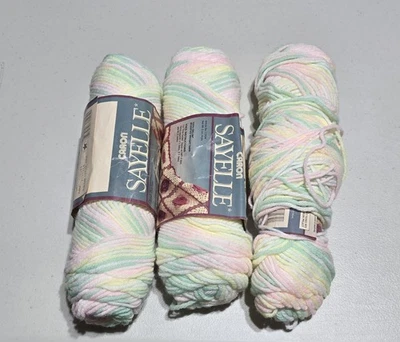Lote de 3 hilos Caron Sayelle Worsted (colores pastel bebé) 3 oz cada uno 100 % Orlon Foto 1 de 4