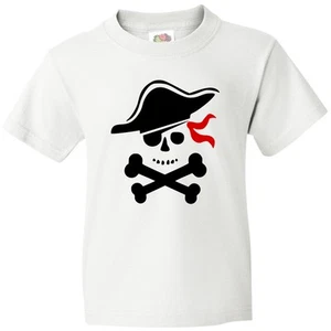 Inktastic Pirate Skull And Cross Bones Youth T-Shirt Boodlebug Graphic Boy Lover - Picture 1 of 7