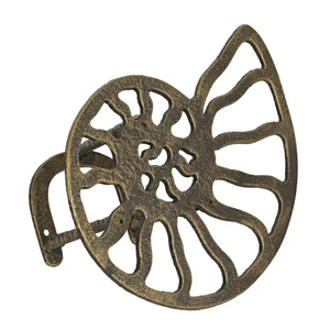 Bronze Cast Iron Nautilus Shell Decorative Garden Hose Holder Nautical Décor - Picture 1 of 9