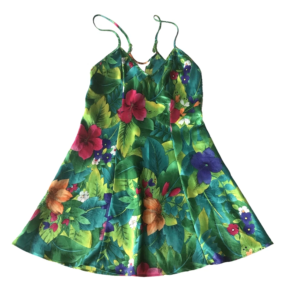 VTG Y2K Babydoll Mini Chemise Lingerie Nightie P Petites Slip Satin Fairy Resort - Image 1 of 4