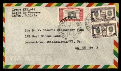 Mayfairstamps Bolivia La Paz to Germantown Phila PA Cover aau_25709 - Image 1 of 2