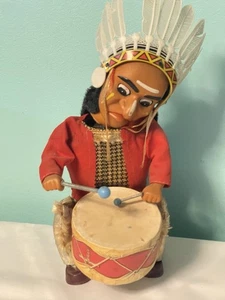1960s Alps Indian Joe Chief Native American Battery Operated Drummer Japan - Bild 1 von 3