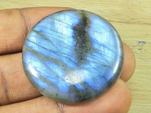 Natural Labradorite 36X36MM Round Crystal Cabochon Loose Gemstone 78Cts. - Picture 1 of 9