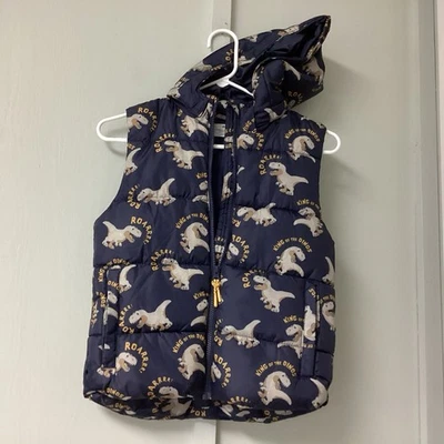 Chaqueta Chaleco H&M Sport Boys Azul Sin Mangas Talla 8-10 Y Dinosaur’s Hoodie Foto 1 de 4