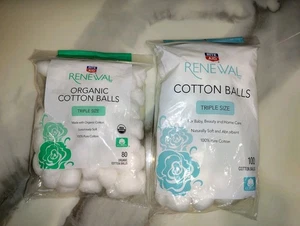 De colección Nuevo Antiguo Stock Renovación Orgánico Triple Tamaño Algodón Bolas Bolsas Rite Aid 180 - Imagen 1 de 4