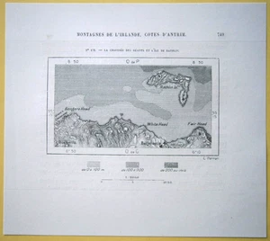 1879 Perron map: Giants Causeway and Rathlin Island, Northern Ireland, #172 - Picture 1 of 1